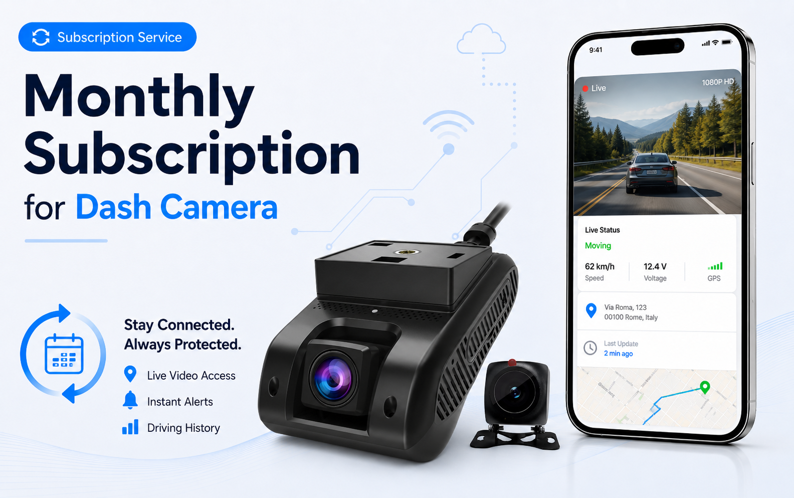 Monthly subscription for dash camera