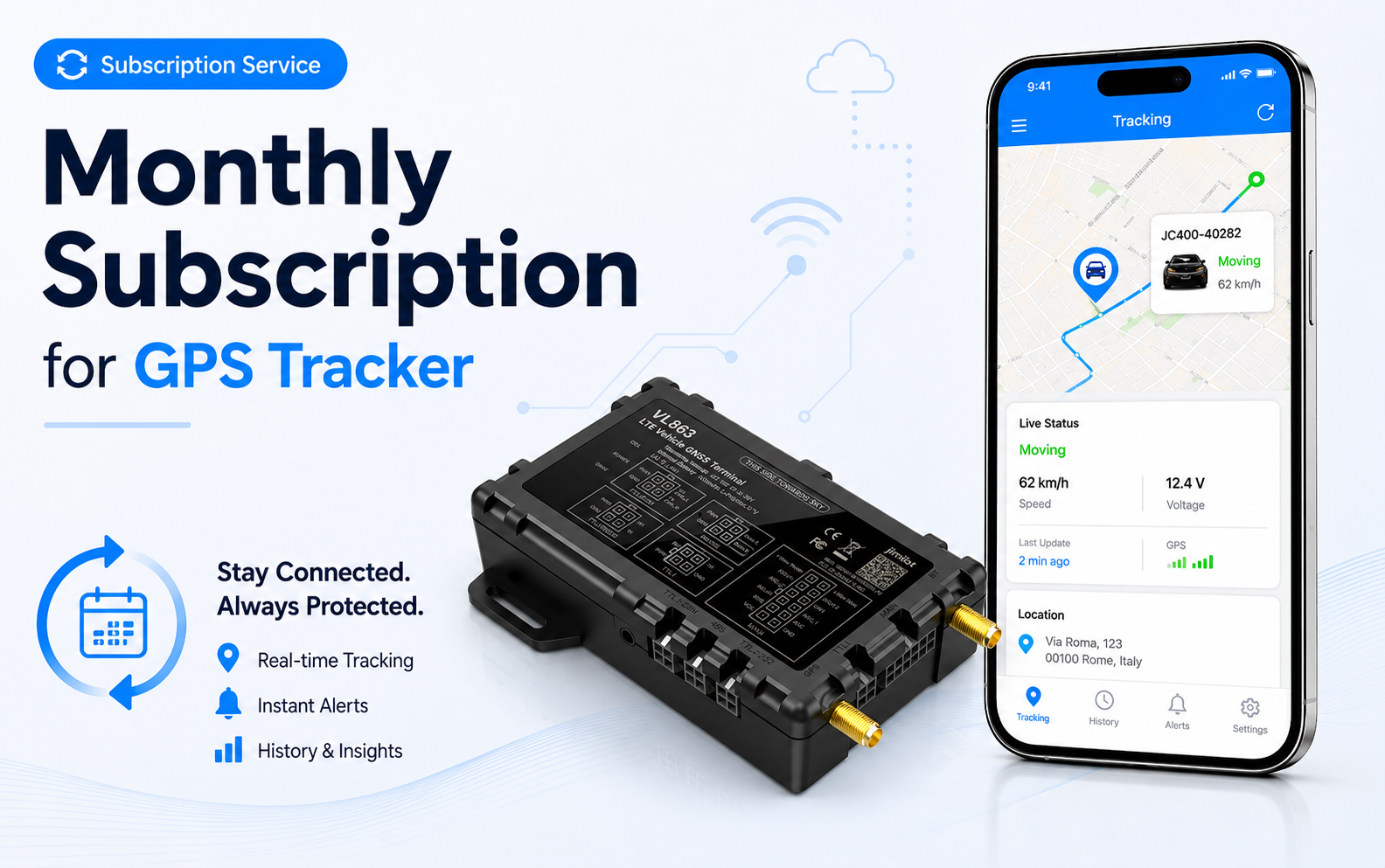 Monthly subscription for GPS tracker
